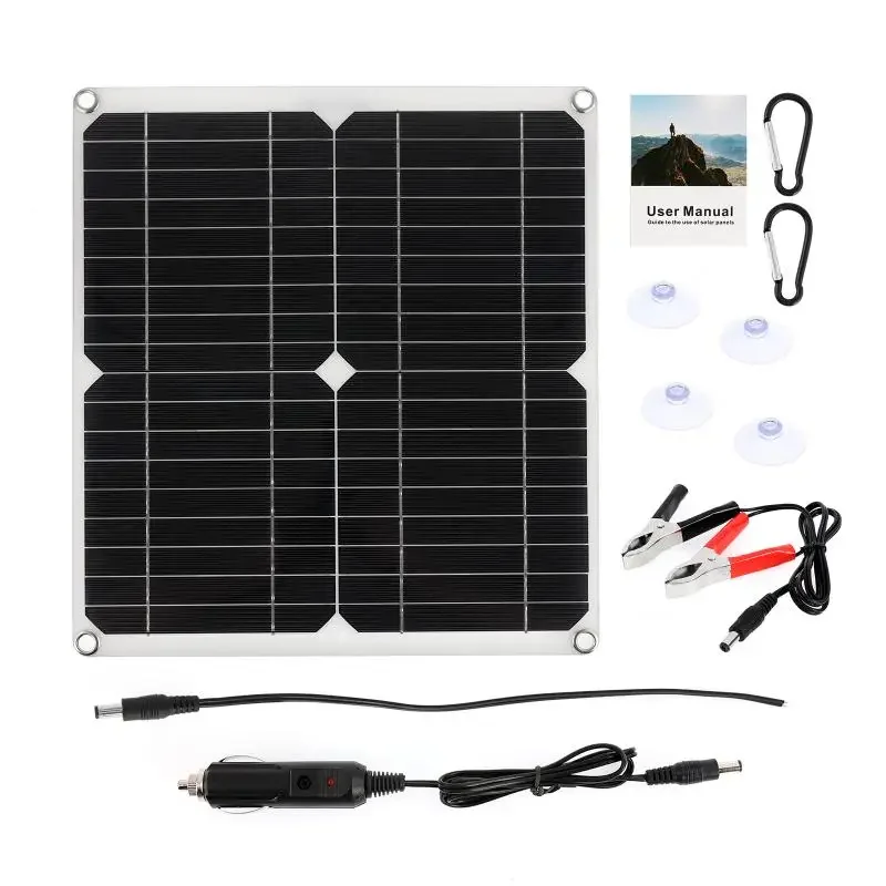 100W Solar Panel mit 10/20/30/40/50/60A Solar Controller Kit Komplette notfall Power Versorgung Generator für Telefon Im Freien