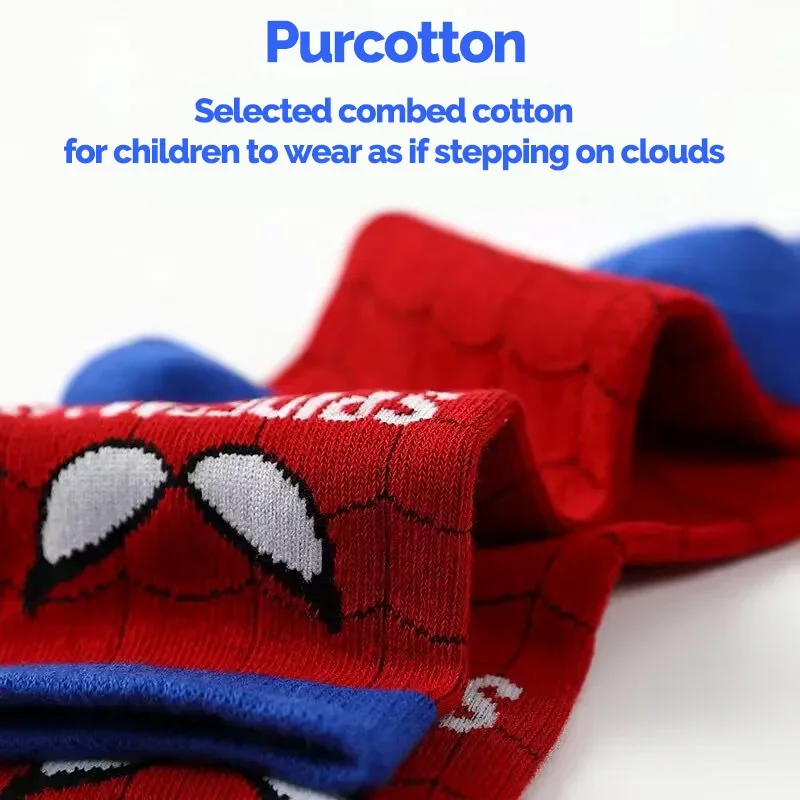Nuevos disfraces de Cosplay, calcetines de Anime para bebé, calcetines de tubo de algodón con dibujos de Spiderman de héroe de Anime para niños, calcetines de Otoño Invierno para niños