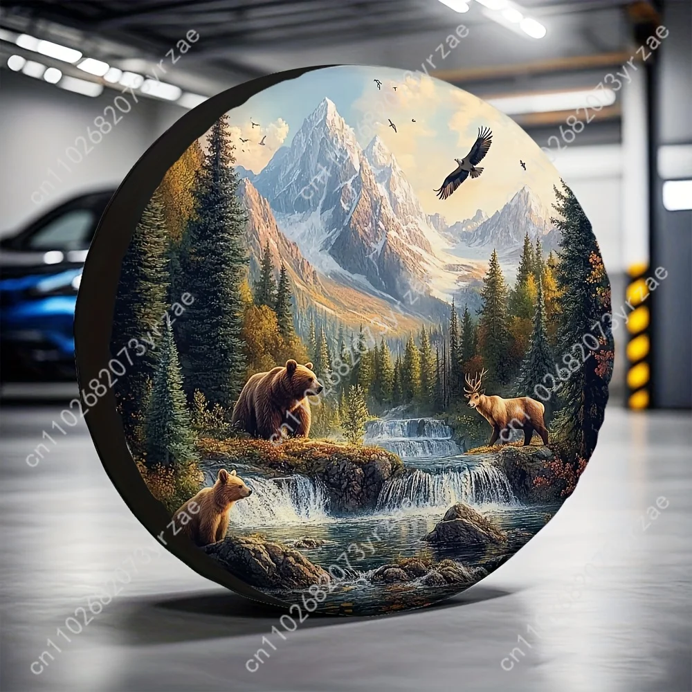 

Nature Wildlife Scene Various Models Spare Car Tire Cover Prevention Sand Dust rainwaterTire Cover Sturdy Durable Tire Covers