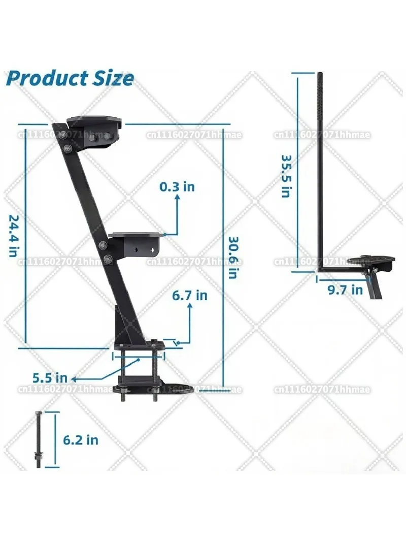 Heavy duty marine trailer steps with handrails anti-skid mat marine trailer tongue pedal trailer boarding device