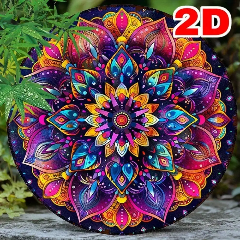 VibraArt Floral Mandala Metal Wall Art 8x8 Inch Aluminum Sign 2D Flat Design for Indoor Decor