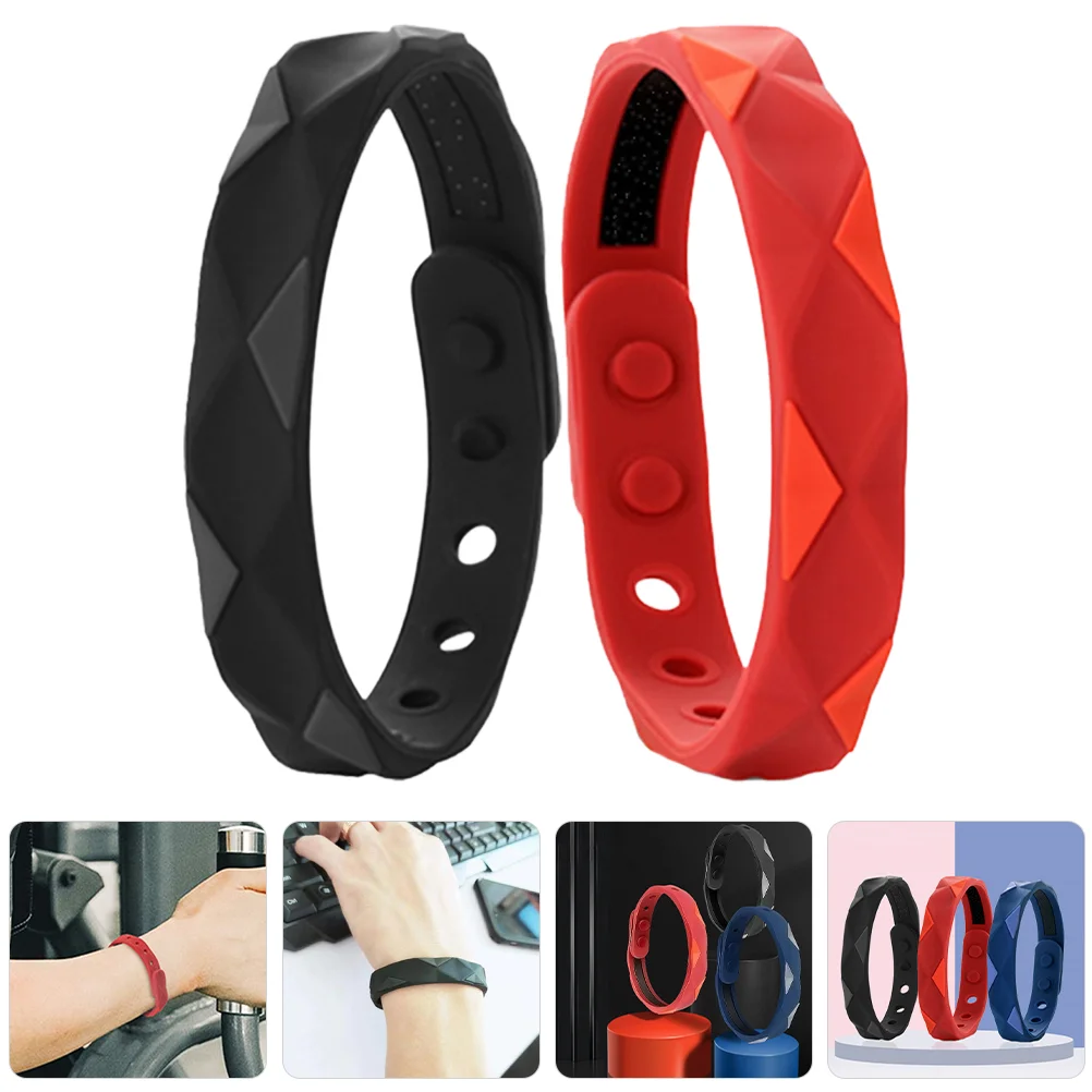 2 Pcs Anti-static Bracelet Wrist Strap Fitness Silicone Wristband Decorative Silica Gel Miss