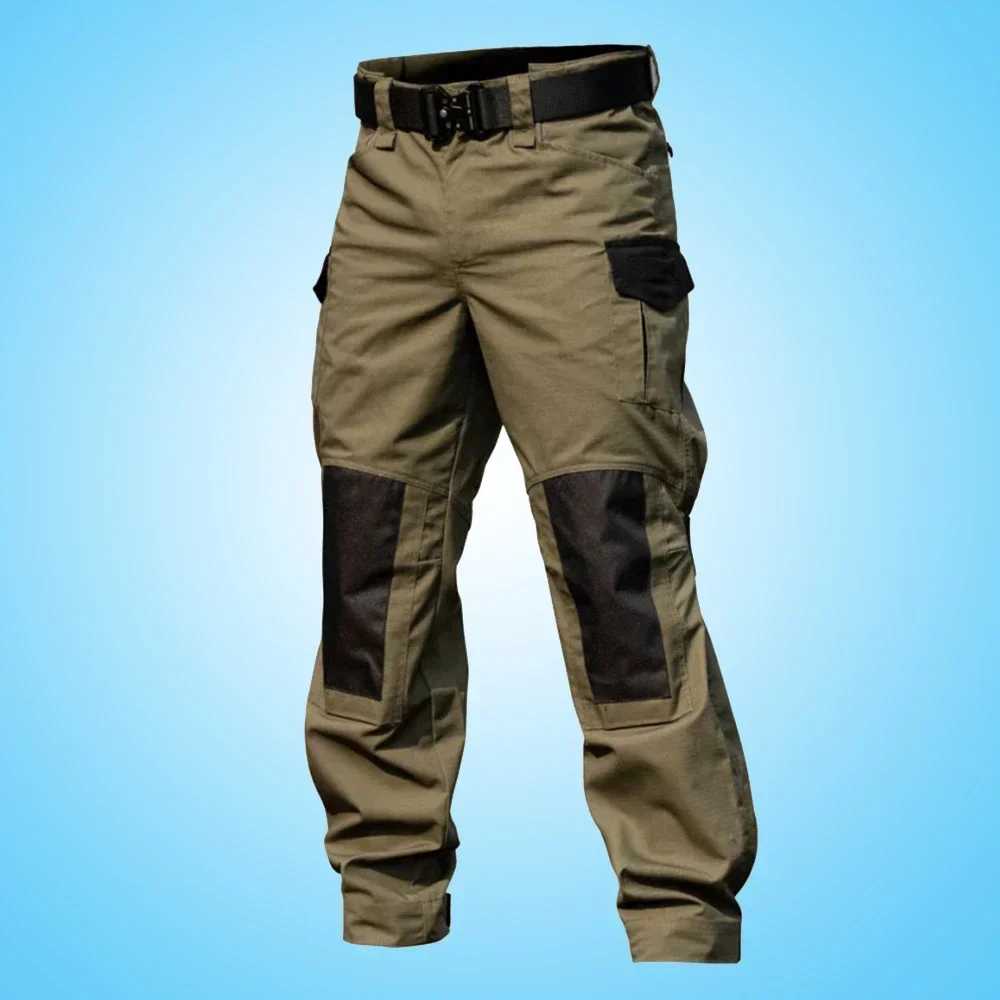 

Waterproof Men’s Tactical Cargo Work Pants Outdoor Straight-Leg Training Pants Durable Multi-Pocket Utility Trousers