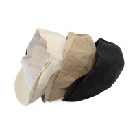 Casual Retro Newsboy Caps Mesh Breathable Flat Peaked Cap Jute Linen Painter Beret Hats Unisex