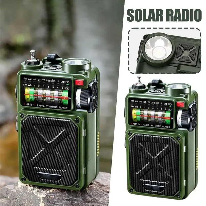 A73E-Hand-Operated Emergency Solar Radio Solar Bluetooth Outdoor Camping Alarm Radio Bluetooth Outdoor Camping Alarm Radio