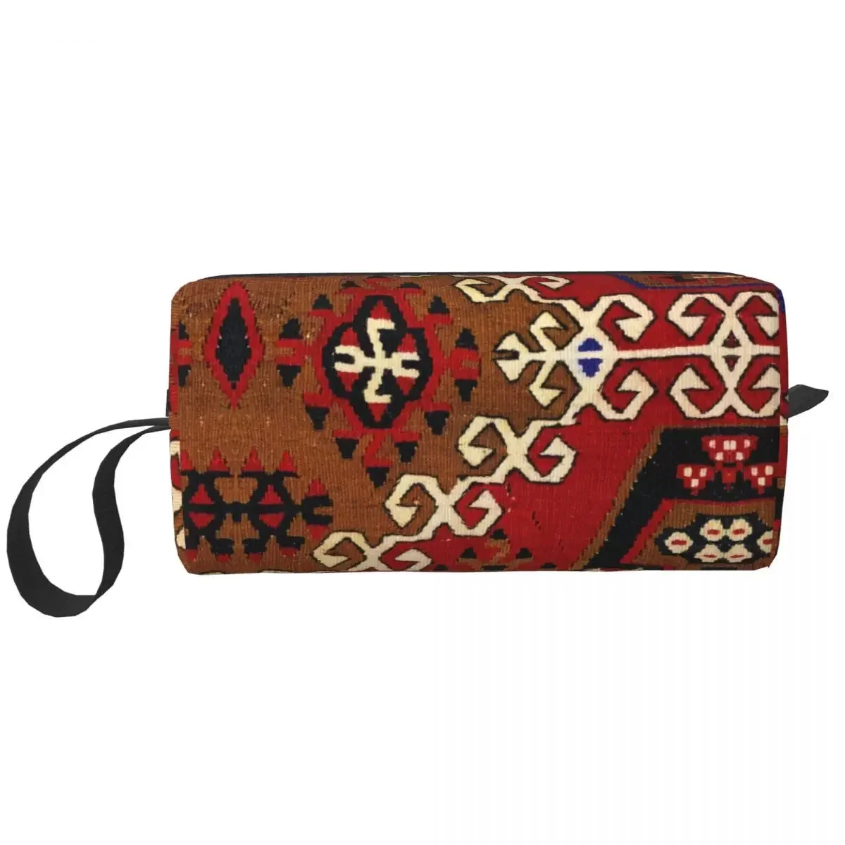 Kilim Navajo Weave Persian Carpet Toiletry Bag Bohemian Turkish Tribal Ethnic Art Makeup Cosmetic Bag Beauty Storage Dopp Kit