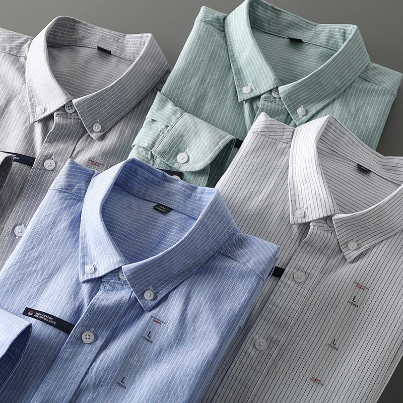 

Мужская хлопковая рубашка с длинным рукавом, повседневная, прямого кроя, для весны и осени, в городском стиле, модная, стандартного кроя