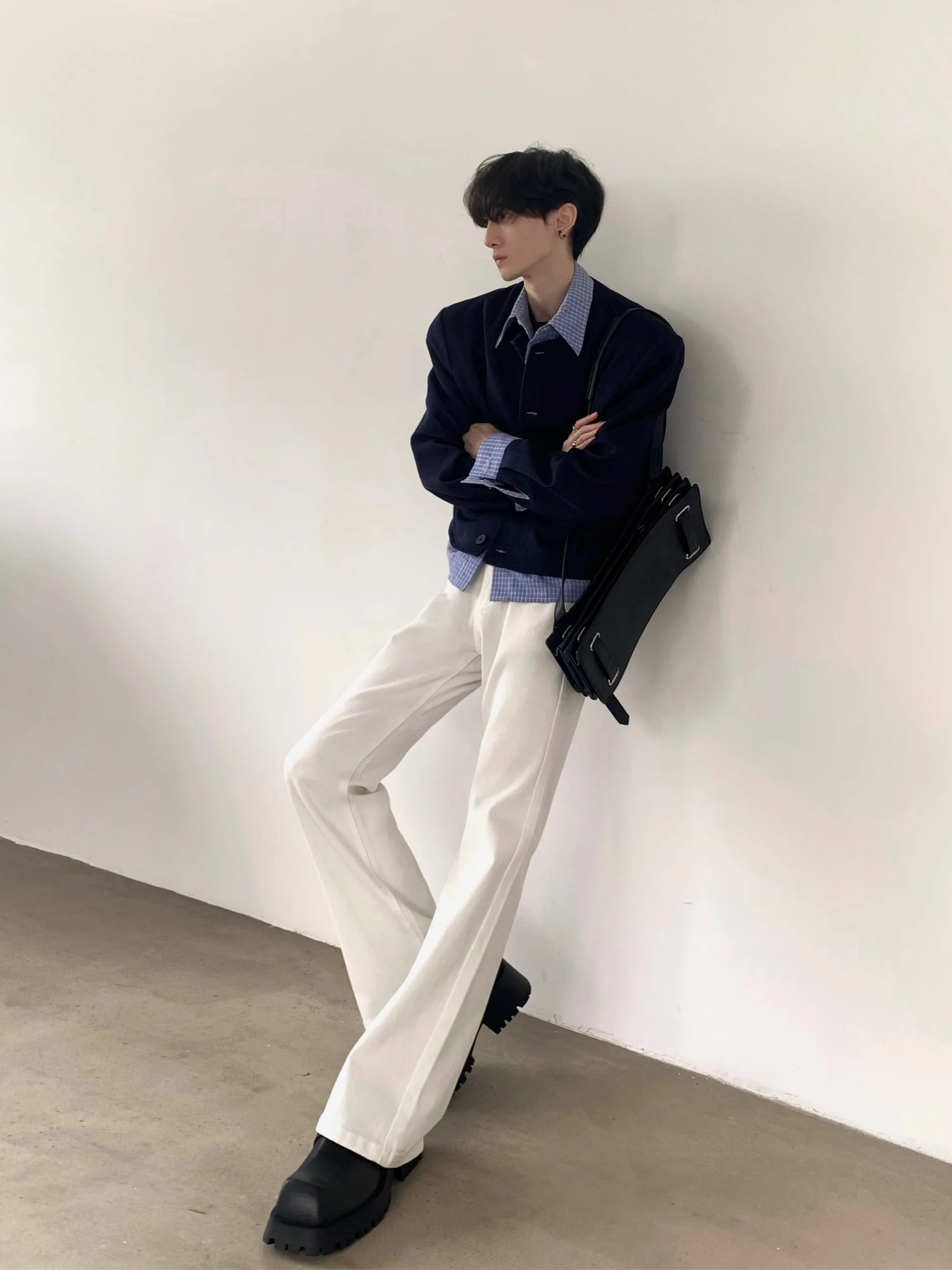 Autumn Mountain Wind Retro Miu System High Intelligence Sensation Fake Two-Piece Small Fragrance Style Men's Winter Thickened...