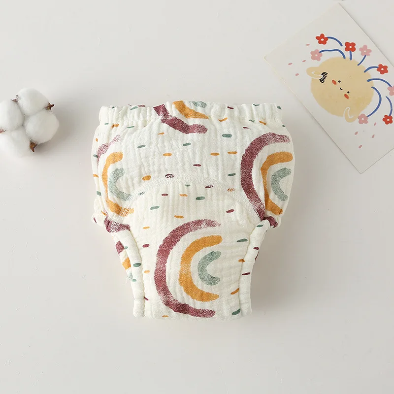 Washable Baby Training Pants Cotton Diapers Bubble Gauze Nappy Breathable Reusable Children's Underwear Toddler Cloth Diapers