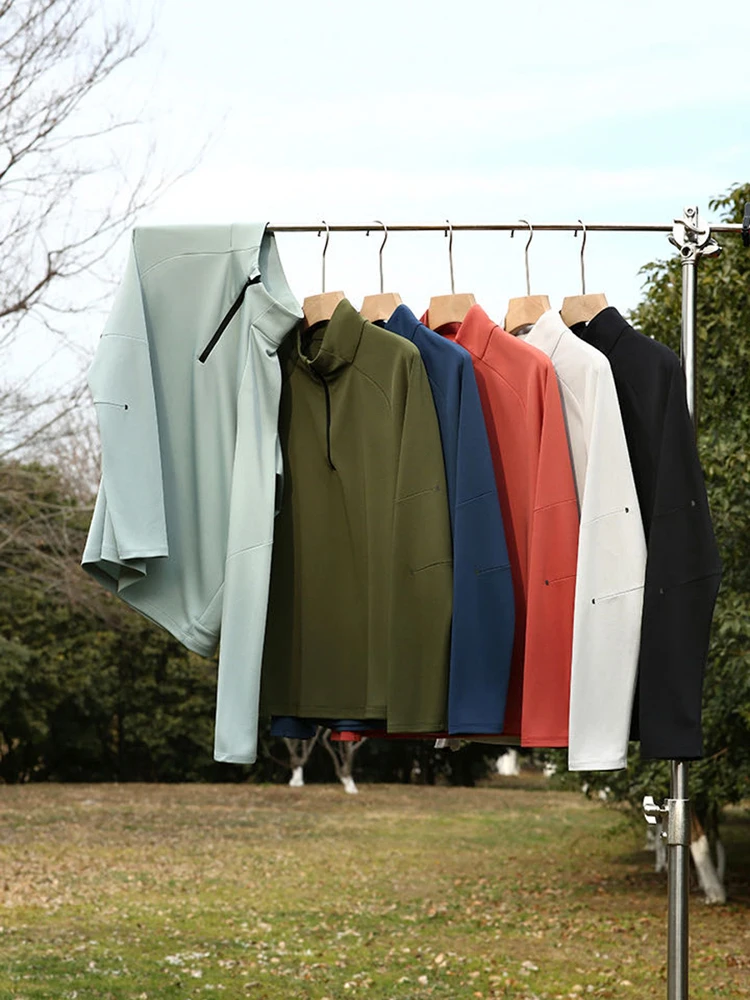 Quick Dry Long Sleeve T-Shirt Outdoor Leisure Spring Summer Unisex Polyester Fiber Standard Fit Fashion Urban Style Thin Model