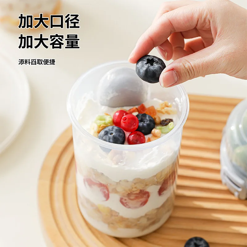 28oz On The Go أكواب الإفطار أكواب الزبادي بارفيه مع أغطية ملاعق الفاكهة الحبوب الخضار سلطة كوب تخزين مع كوب أزمة الشوكة