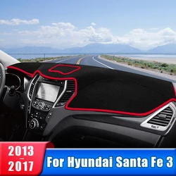 Car Dashboard Cover For Hyundai Santa Fe 3 DM 2013 2014 2015 2016 2017 Instrument Desk Sun Shade Mat Dash Non-slip Accessories