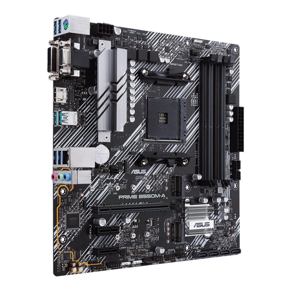 ASUS PRIME B550M-A Motherboard AMD B550 Support 3600 5600 5700X 5800X3D CPU DDR4 HDMI USB 3.2 NVME M.2 PCIe 4.0