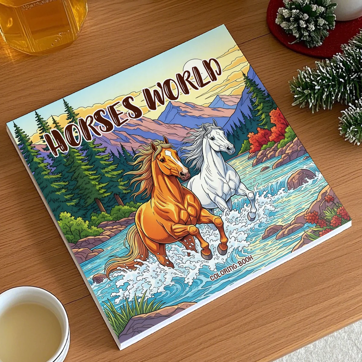 كتاب تلوين للكبار على شكل حصان، أنماط جريئة وسهلة، رسومات لطيفة على شكل حصان، هدية مثالية للحفلات أو عيد الميلاد #3
