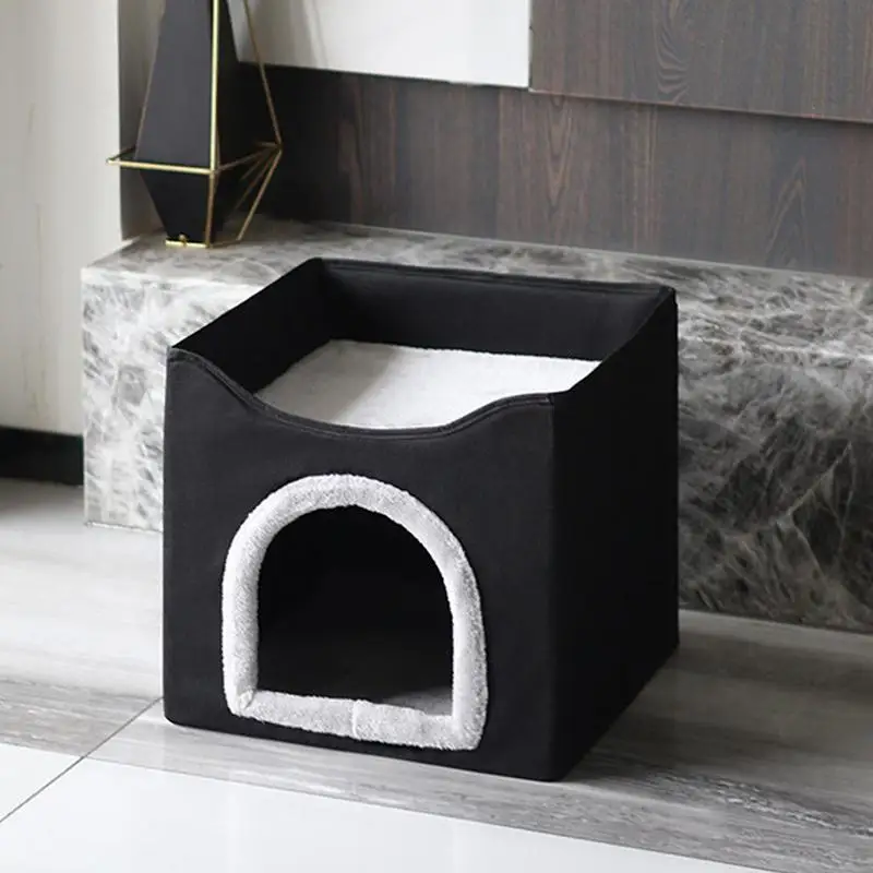 

Foldable pet House for Indoor Cat Dog Cube Condo Sleeping House Home Decorative Kennel Pet Double Layer Accessories supplies