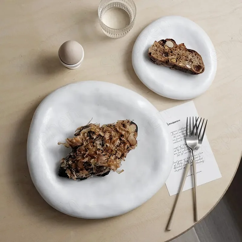 Creative Irregular Ceramic Plates Japanese Modern Sushi Sashimi Dishes Cake Dessert Steak Pasta Plate Restaurant Hotel Tableware