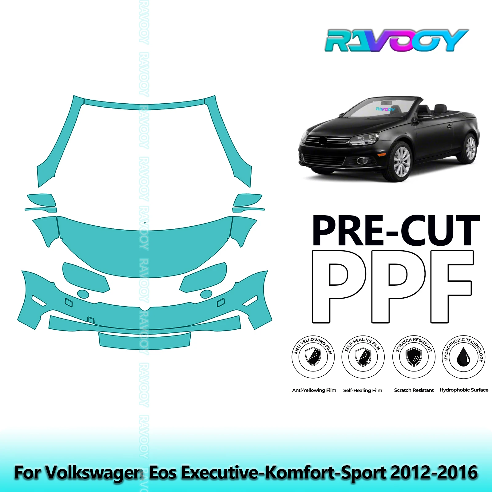 

Car Front Kit Clear Bra Precut PPF Paint Protection Film For Volkswagen Eos Executive-Komfort-Sport 2012-2016