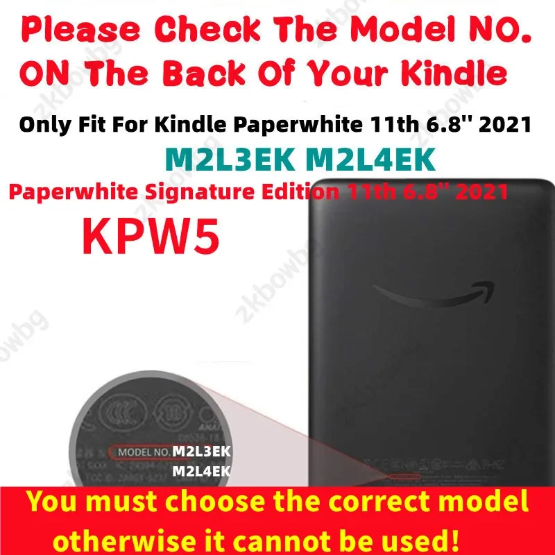 Smart Case for Kindle Paperwhite 11th Signature Edition Generation 6.8 Inch 2021 Release Ebook Auto Wake Sleep M2L3EK M2L4EK