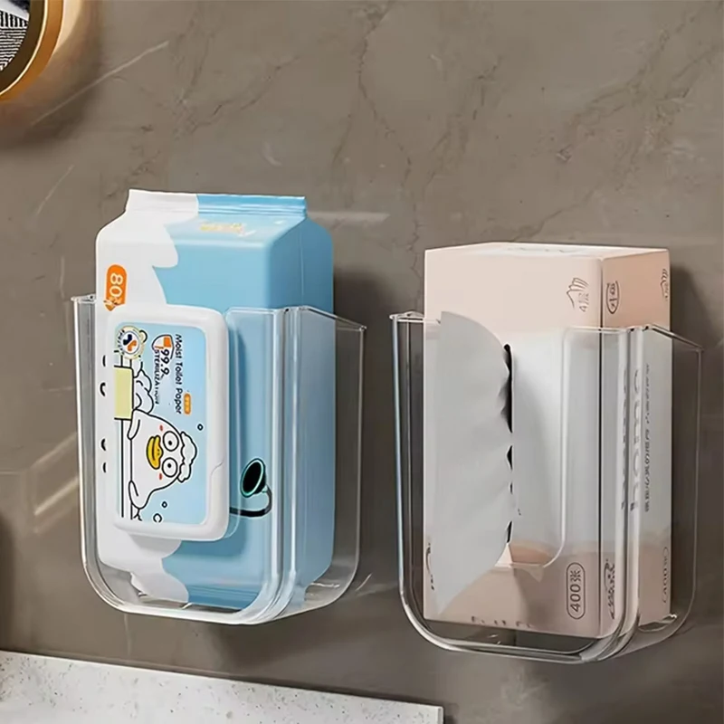 Bathroom Non Perforated Wall Mounted Wet Tissue Storage Box With Large Opening And Strong Load-bearing Capacity