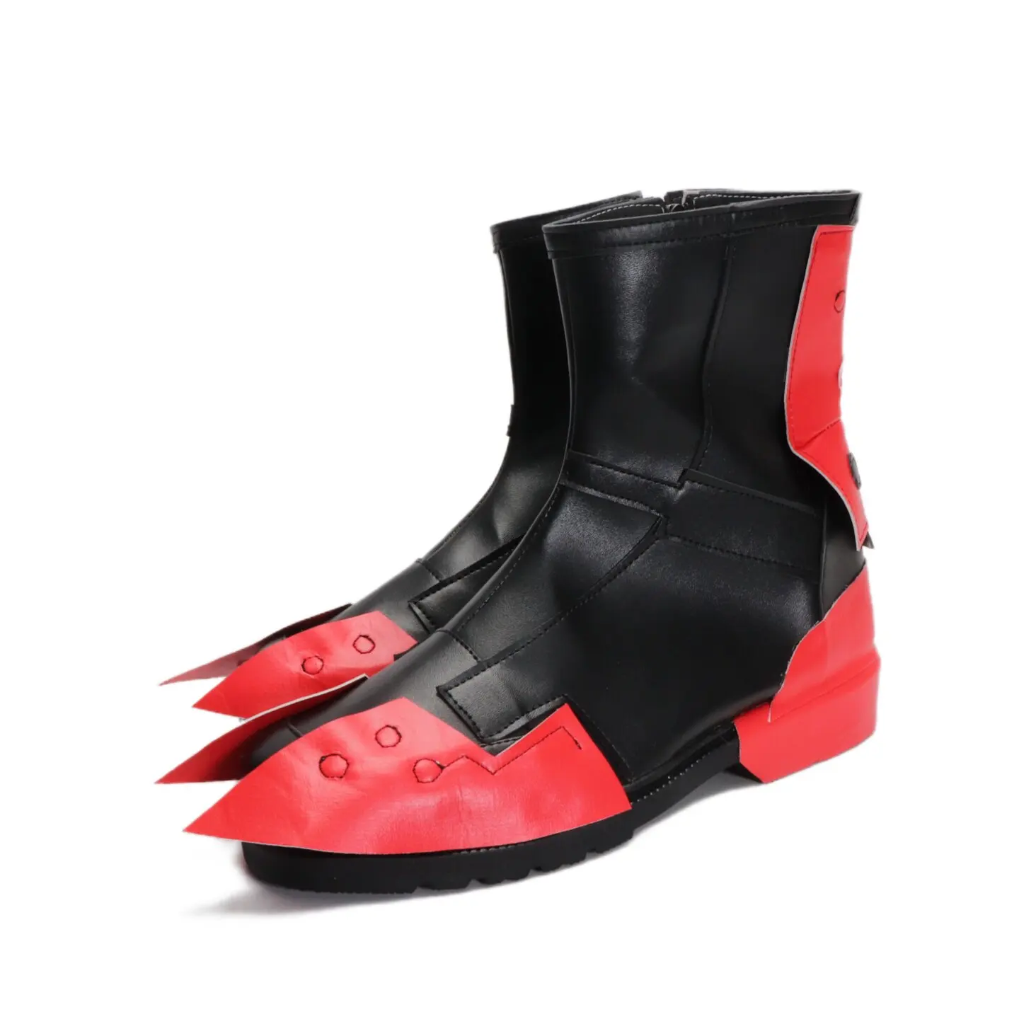 Anime Wuthering Waves Scar Cosplay Shoes Red Short PU Leather Boots For Halloween Carnival