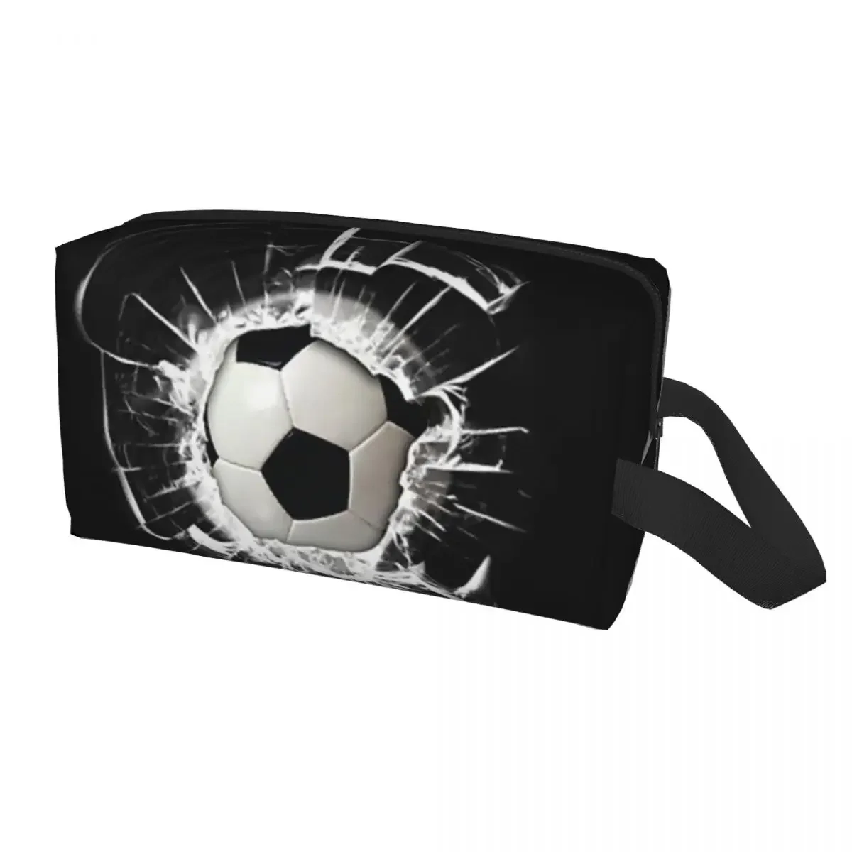 Soccer Ball Smash Polyester Men Business Portable Storage Bag Women Travel Cosmetic Bag Hanging Wash Pouch