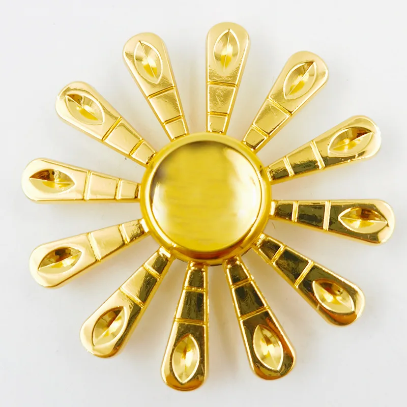 Electroplated Zinc Alloy Fingertip Gyroscope Pressure Reducing Toy Adults Finger Spinner Golden Anti-Anxiety Decompression Toy