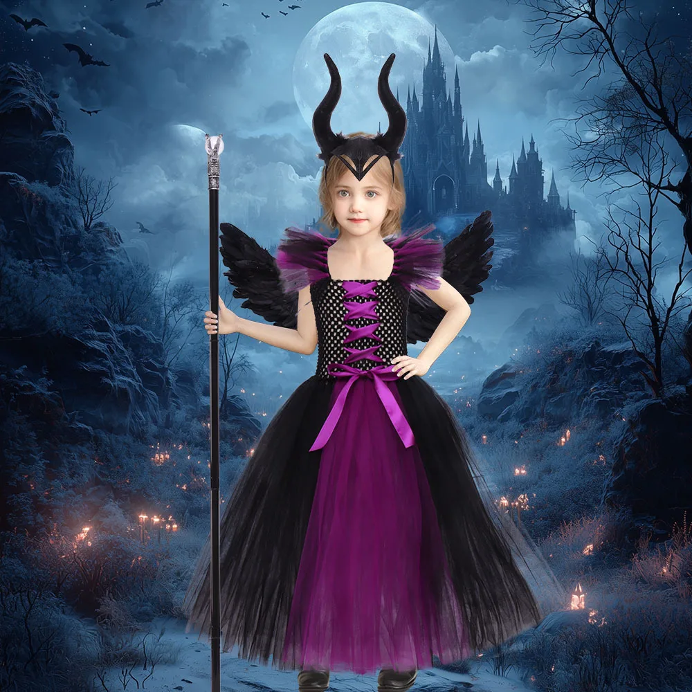 Princess Dress New Halloween Costume Children's Witch Role-playing Dress for Girls Cosplay Anime
