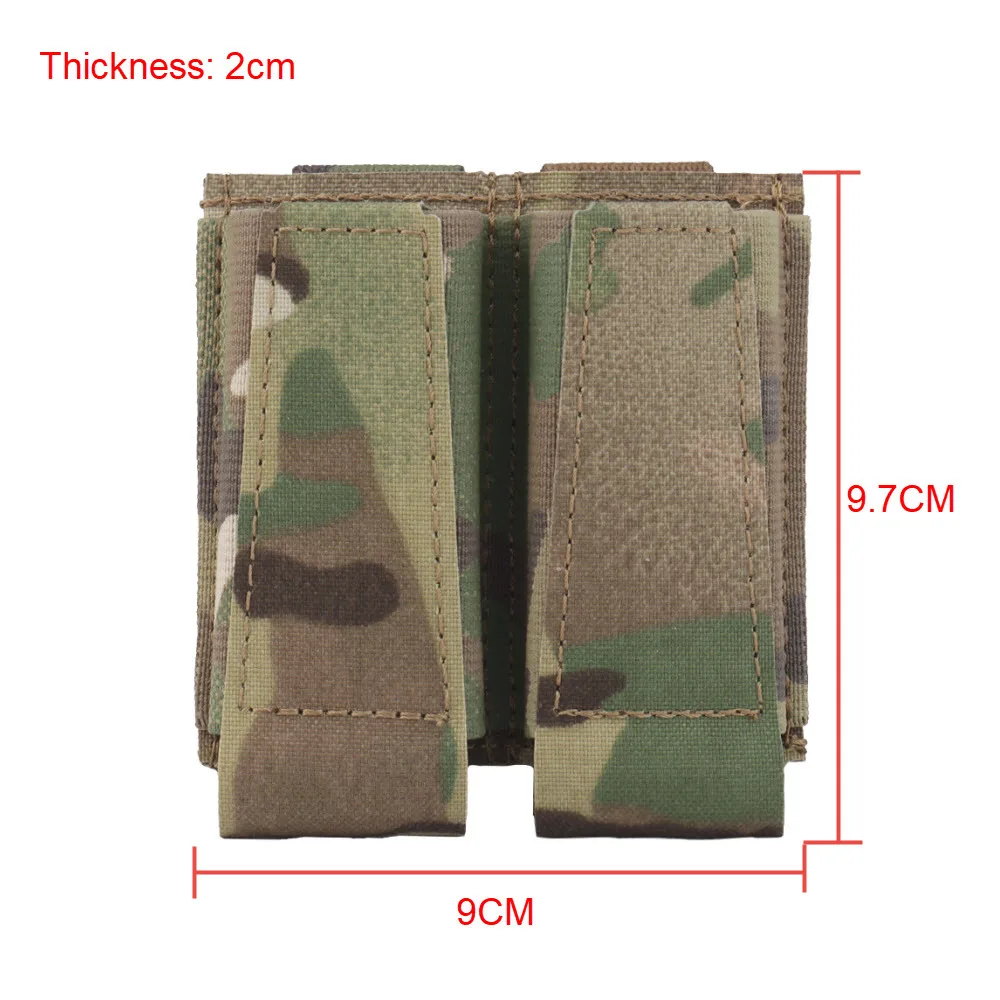 Tactical Double Pistol Magazine Pouch HK Glock MAG Holder Elastic Band MOLLE Webbing Accessories For Duty Belt Hunting Vest