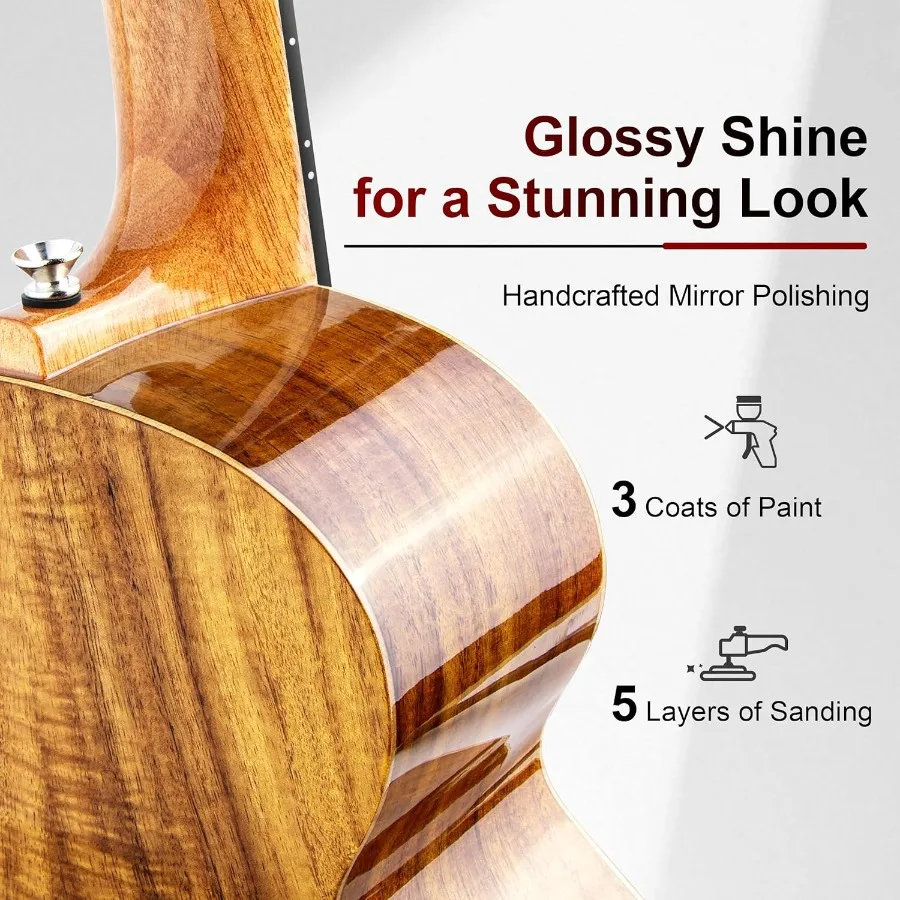 CAG28 لامعة مجعد السنط 23 القيثارة الحفلية للمبتدئين اليدوية القيثارة كاتب كيت مع جودة صوت ممتازة وسهلة Pl