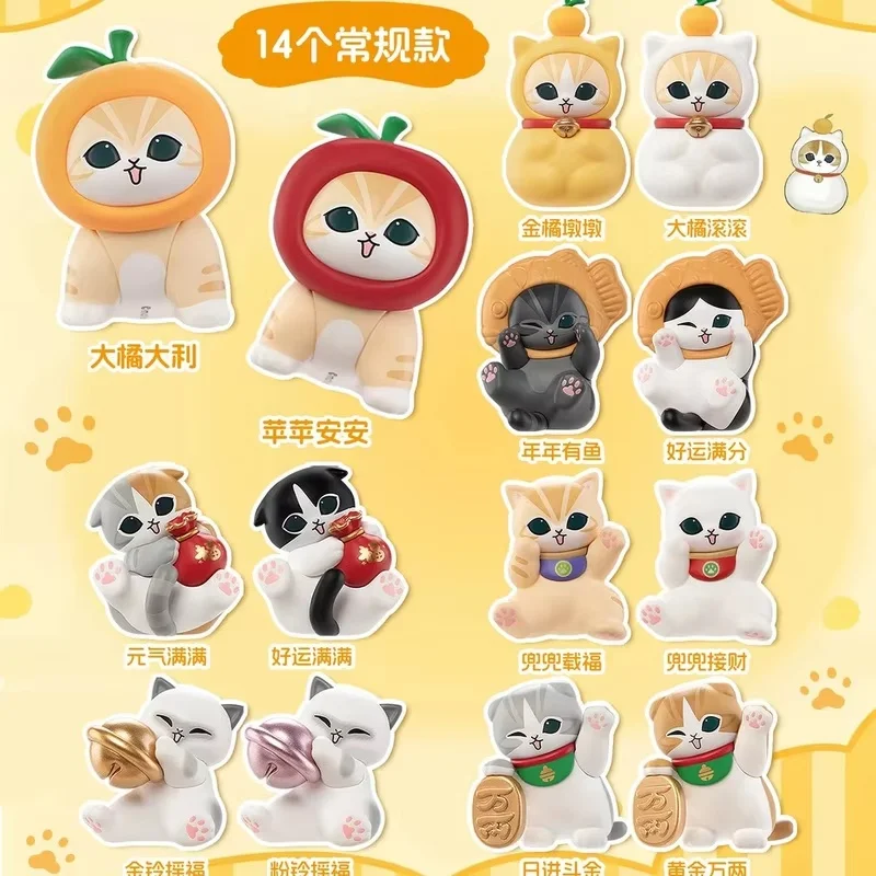New Funism Mofusand Shark Cat Fortune Series Toy Desktop Cartoon Ornament Doll Collectibles Decorat Mystery Fun Gift Genuine