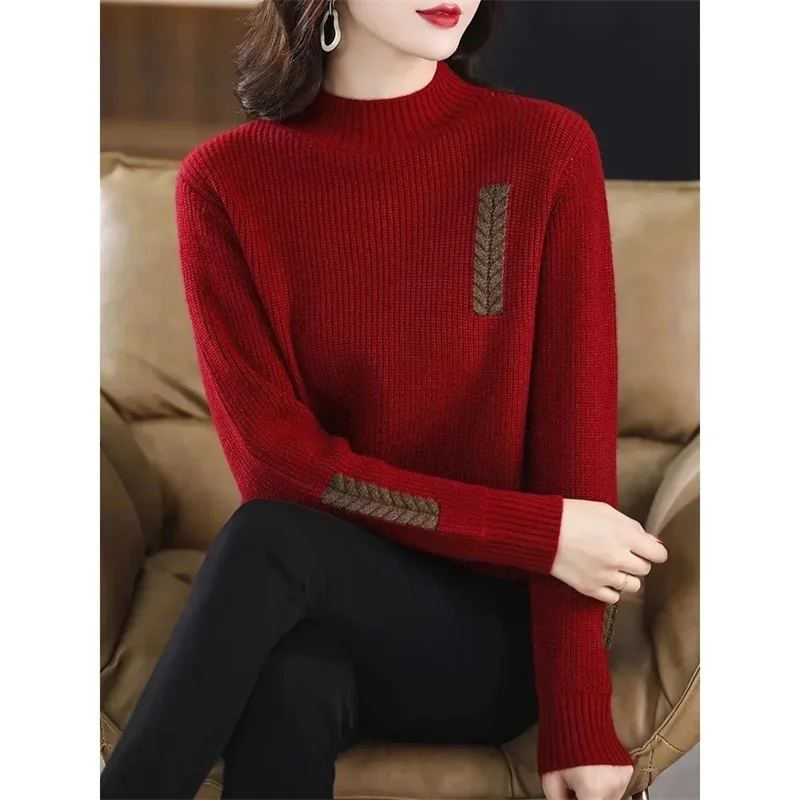 Turtleneck Sweater Women Fashion 2024 New Stretch Tops Women Knitted Pullovers Long Sleeve Bottoming Knitted Sweater