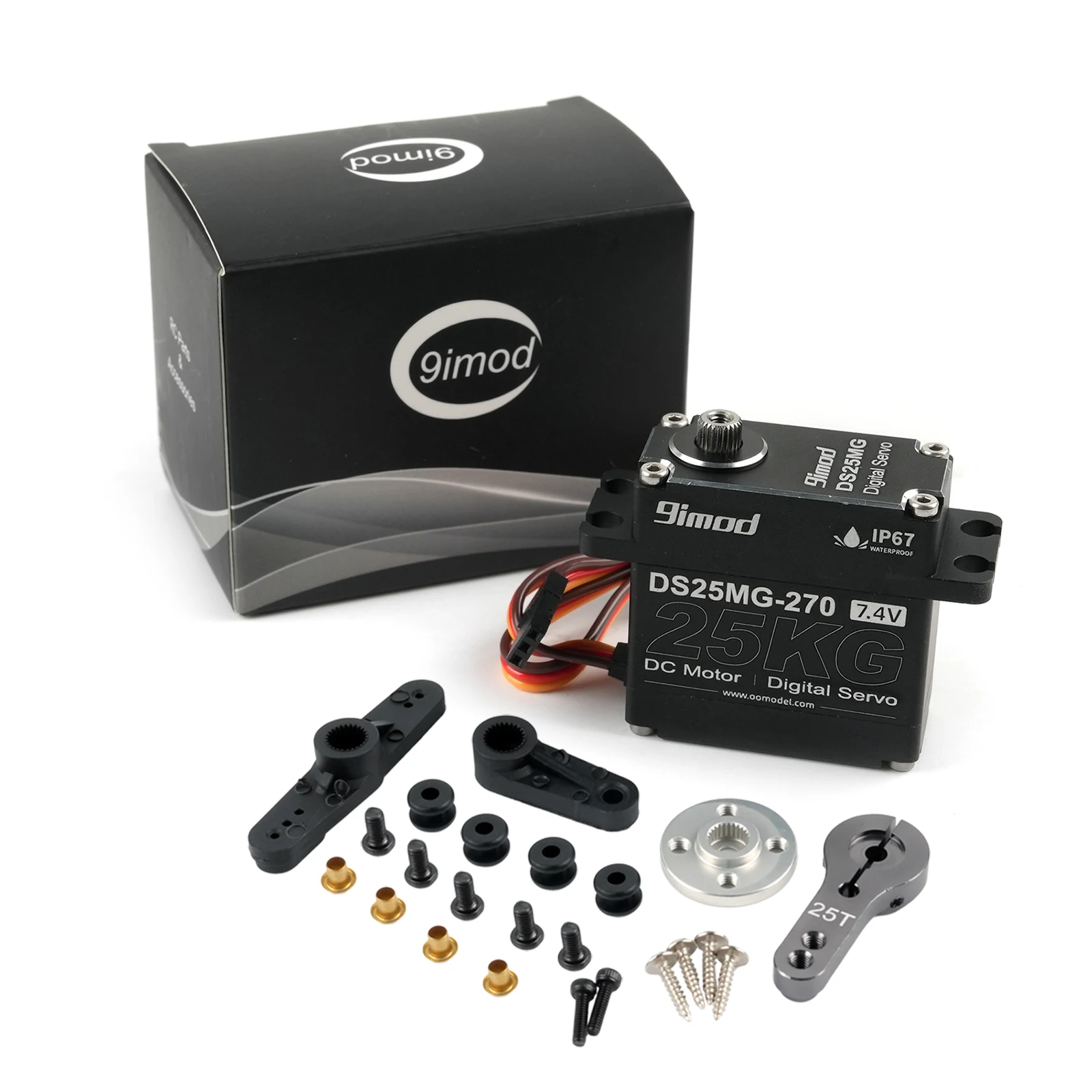 9imod DS35MG 25KG Cyfrowe serwo – IP67 Wodoodporne metalowe koło zębate 180 ° /270 °   Silnik do TRX4 SCX10 1/8 1/10 RC Samochody Terenowe Łódź