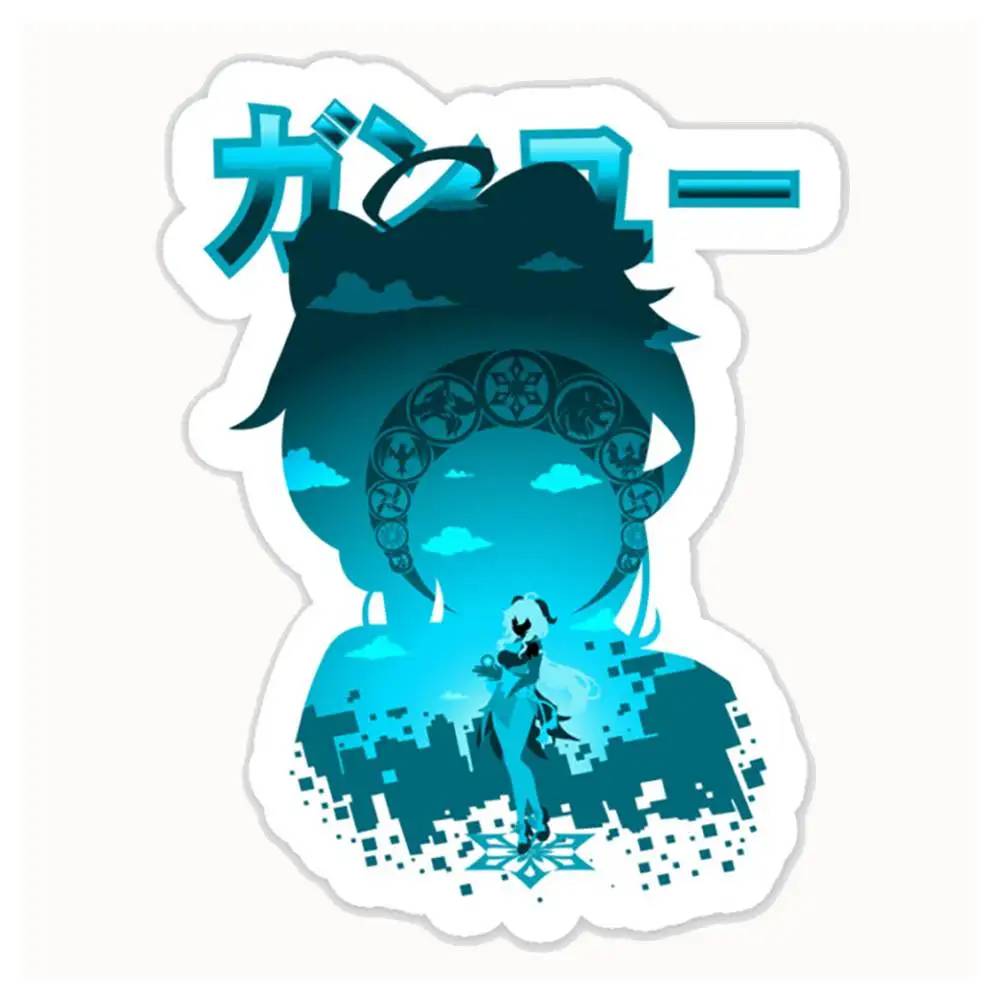 GENSHIN IMPACT GANYU Waterproof Stickers For Decorating Car Windows Motorcycles And Computers.