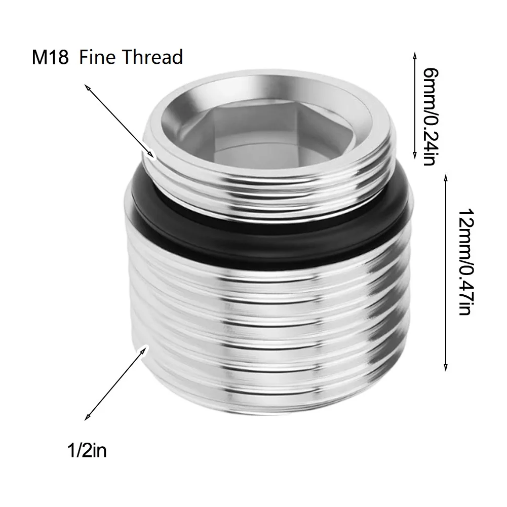 4pcs Tap Adapters 18mm X 1.0mm to 1/2 Thread Connectors Designed for Use with For Most Taps in Plumbing Systems