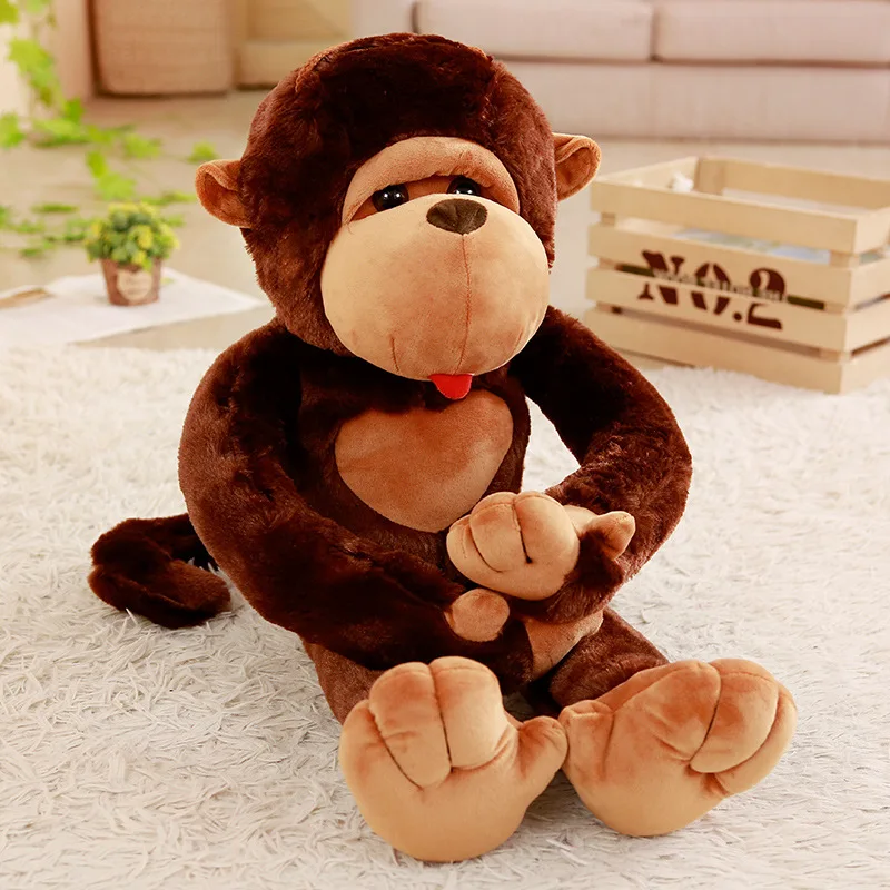 80/110 cm Plüsch Gorilla Stofftier Großer Affe Spielzeugkissen Niedliches Geburtstags-Weihnachtsgeschenk für Kinder Mädchen Weiche Puppe Bestseller-Spielzeug