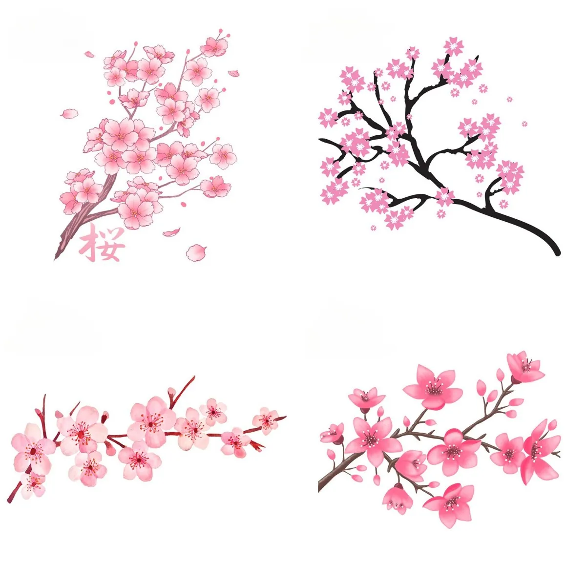 Cherry Blossom Car Stickers Motorcycle Helmet Camper Graffiti Creative Scratch-proof Window Decal Creativity/Creative Gadgets