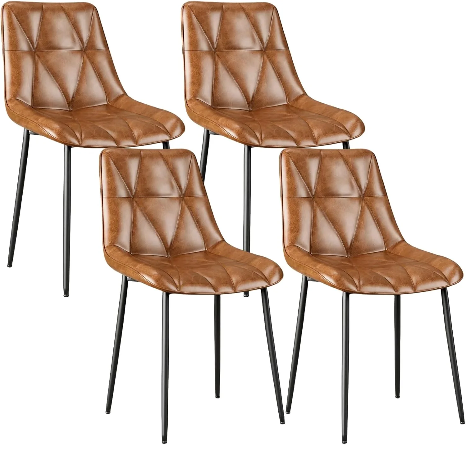 Juego de 2/4 sillas de comedor, sillas de cocina tapizadas de cuero PU con cómodas sillas de cena ergonómicas, parte de juegos de comedor
