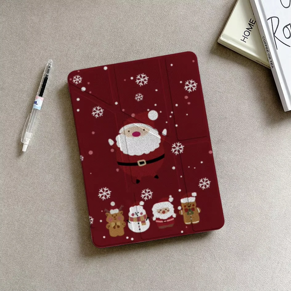 Chrismas Snowflake Santa Claus Tablet Case For iPad 11th A16 10 9 8 7 Pro 13 11 M5 M4 M3 M2 12.9'' Air 4 3 2 Mini 76 8.3'' Cover