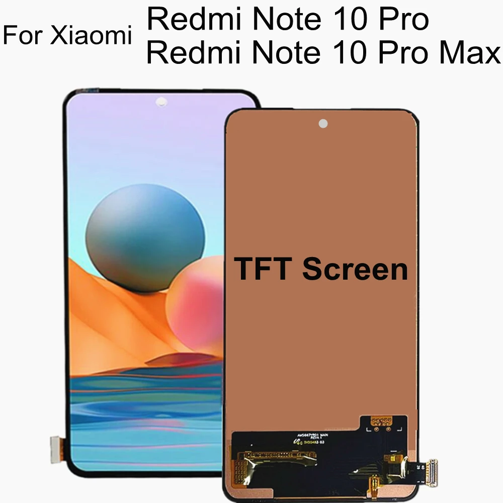 6.67  TFT LCD For Xiaomi Redmi Note 10 Pro 4G LCD M2101K6G Display Touch Screen Replacement For Note10 MAX M2101K6I LCD