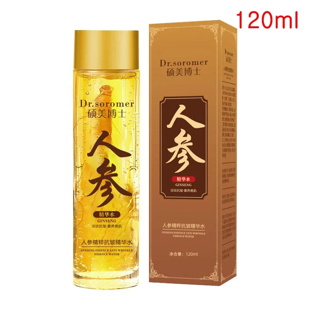 Esencia Facial de Ginseng dorado, suero Facial suavizante hidratante polipeptido contra rayos para el cuidado de la piel, tóner de Ginseng de 120ml/30ml