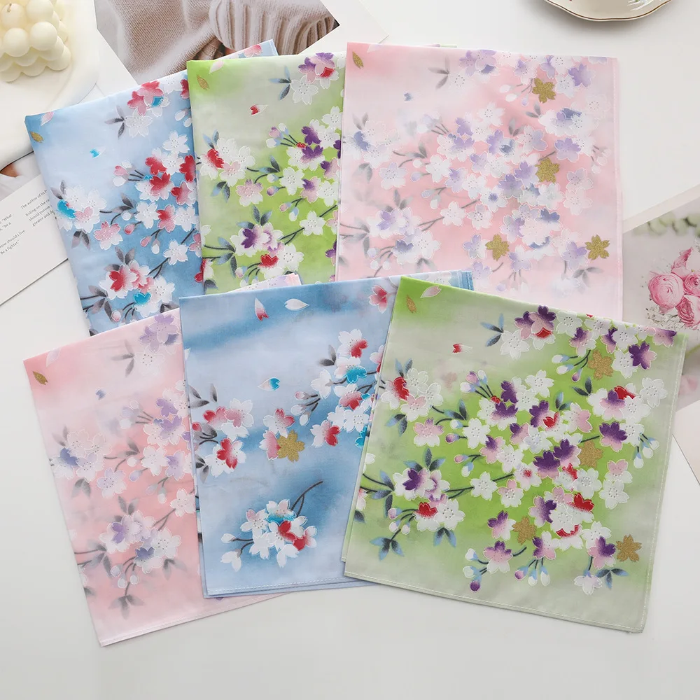 3/6 pezzi fazzoletto stampato in puro cotone da donna salviette assorbenti giapponesi di alta qualità regalo di nozze 43 cm