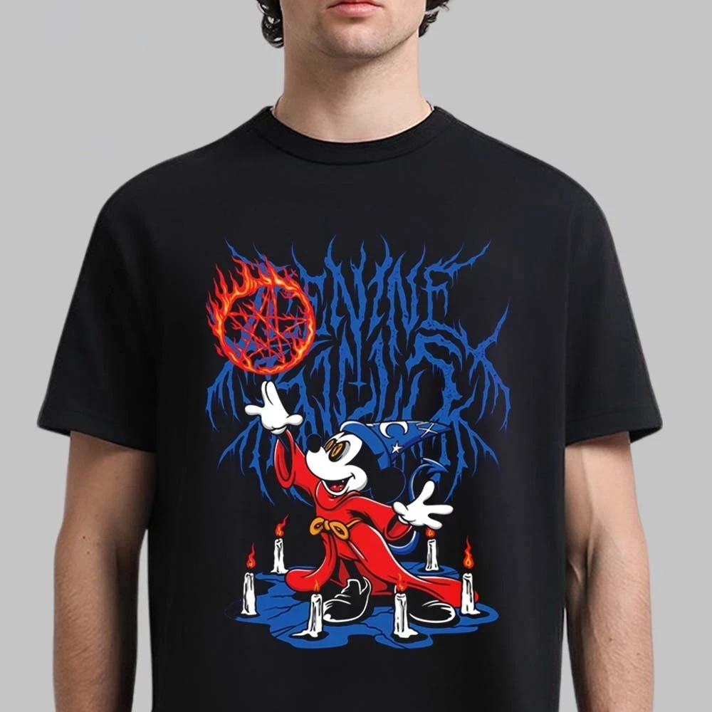 Camiseta Ice Nine Kill Disney Mickey Mouse Wizard Seance, camiseta de concierto de banda para hombres y mujeres, parte inferior de algodón puro