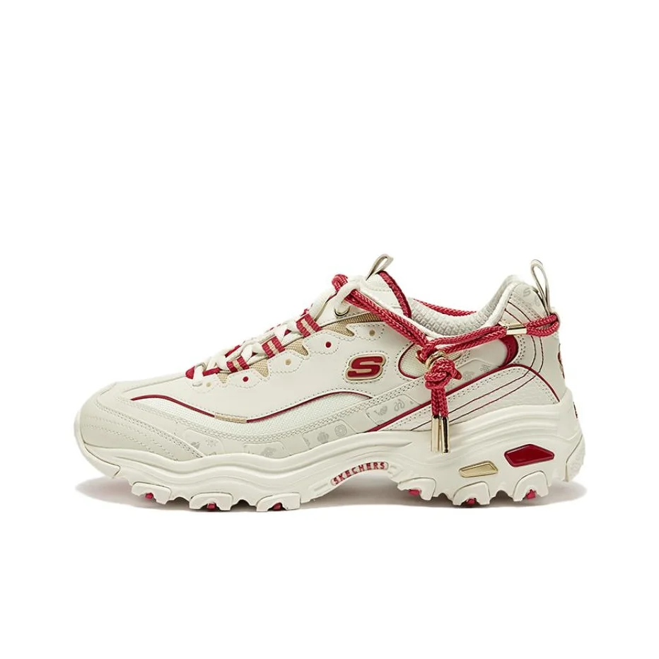 Skechers D'Lites 1.0 Low top Casual Shoes Women's White Red 800028-WRD