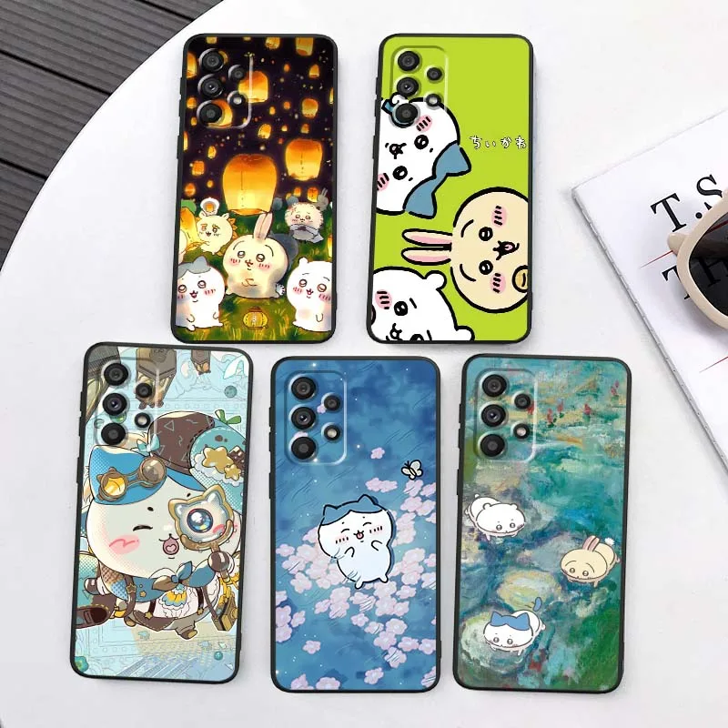 

Usagi Chiikawa Hachiware For Samsung A73 A72 A71 A55 A54 A53 A52 A51 A13 A22 A16 A15 A05s A14 A05 A06 5G Black Phone Case