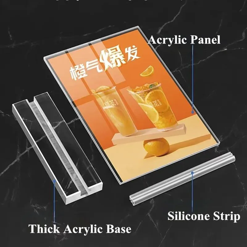 A6 100x150mm Double Side Photo Picture Poster Flyer Frame Menu Paper Price Label Holder Acrylic sign
