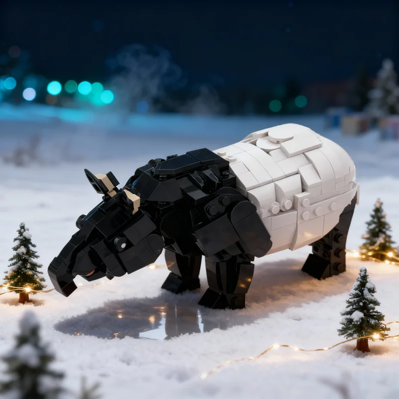 

Набор строительных блоков MOC Creator 3 в 1: Модель малайского тапира, 435 деталей. Архитектурный конструктор, рождественский подарок, развивающая игрушка для детей.