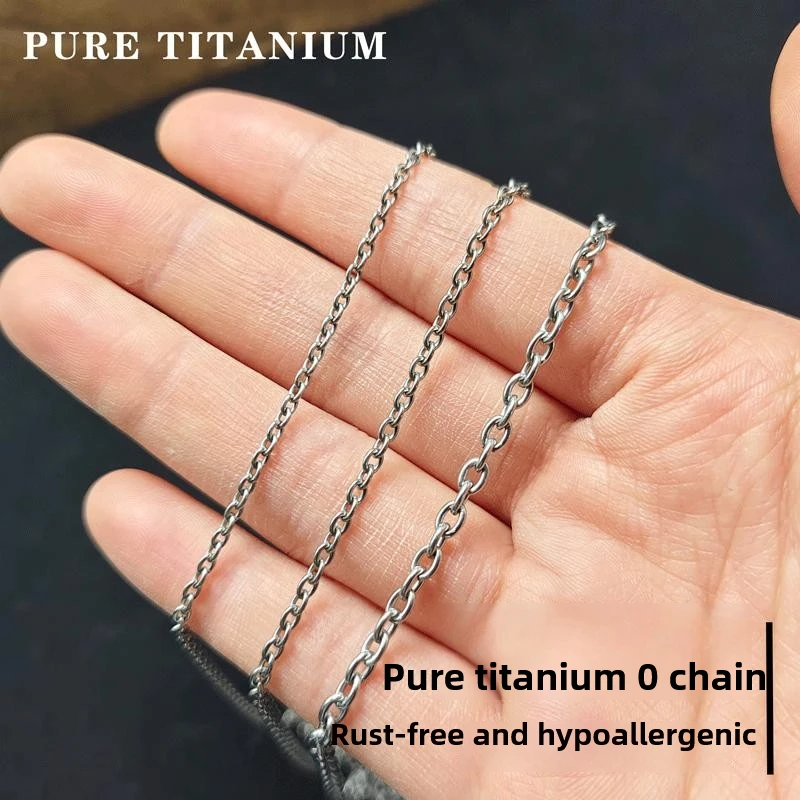 NEW Pure Titanium O Link Chain Necklace 2/2.3/3mm Rust-Resistant Anti-Allergy Titanium Color Necklaces Bracelet Accessory Chains