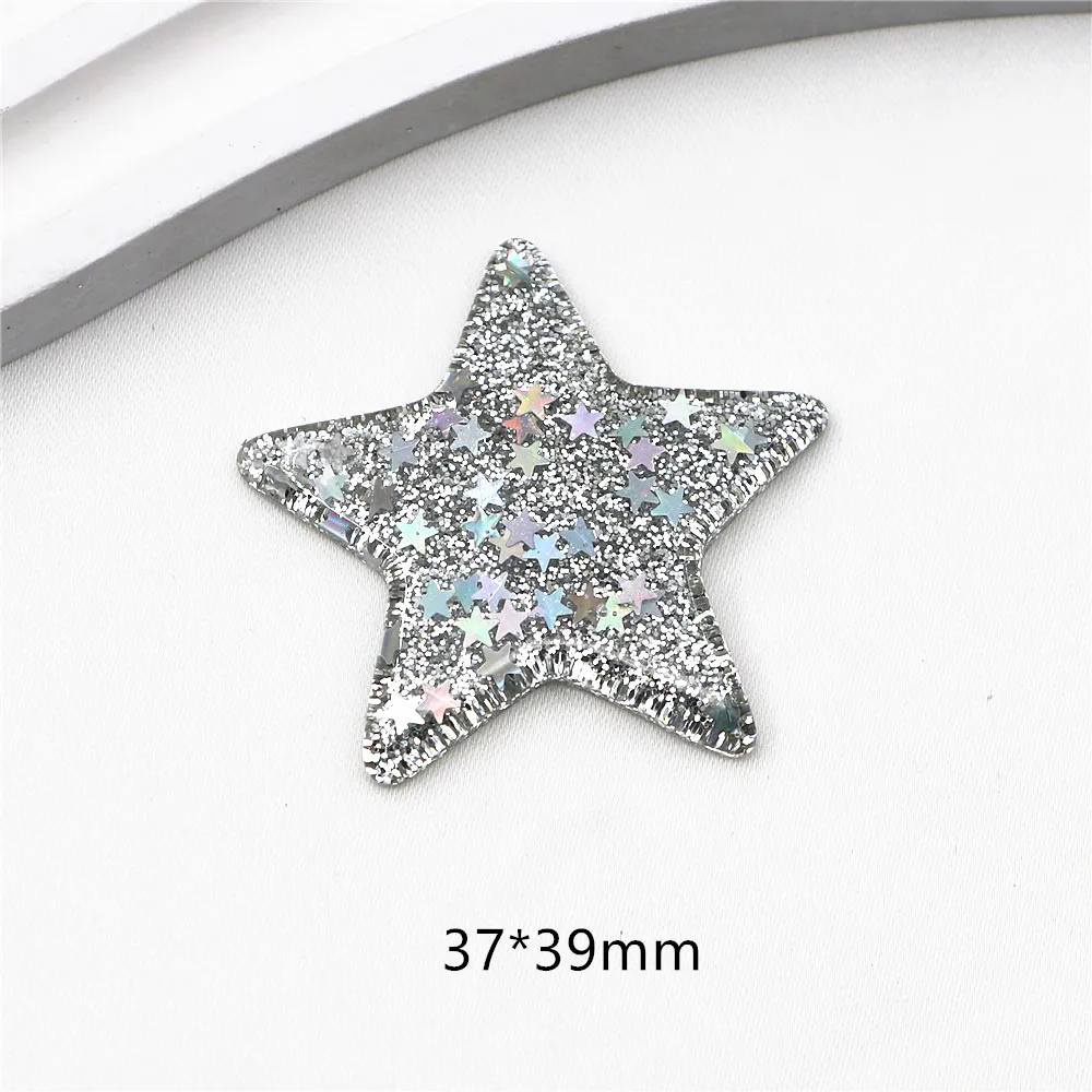 10pcs Kawaii Resin Glitter Star/Heart Flatback Cabochon Art Supply Decoration Charm Craft DIY Accessories