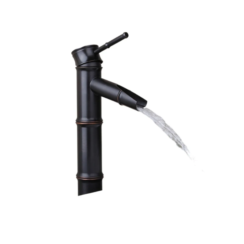 

ORB Black Bathroom Basin Faucet Cold Hot Mixer Waterfall Faucets Tap Deck Mount Wash Basin Single Handle Lavotory Faucets