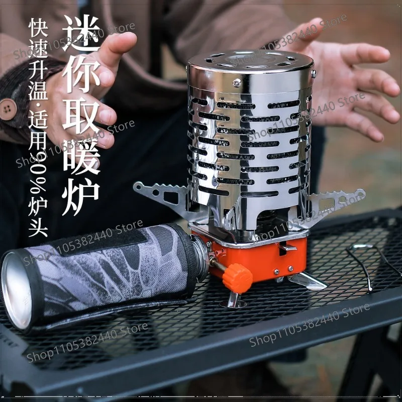Camping Heater Portable Stainless Steel Fireplace for Winter Outdoor Stove Hiking Gas Burner Heating Survival Equipment